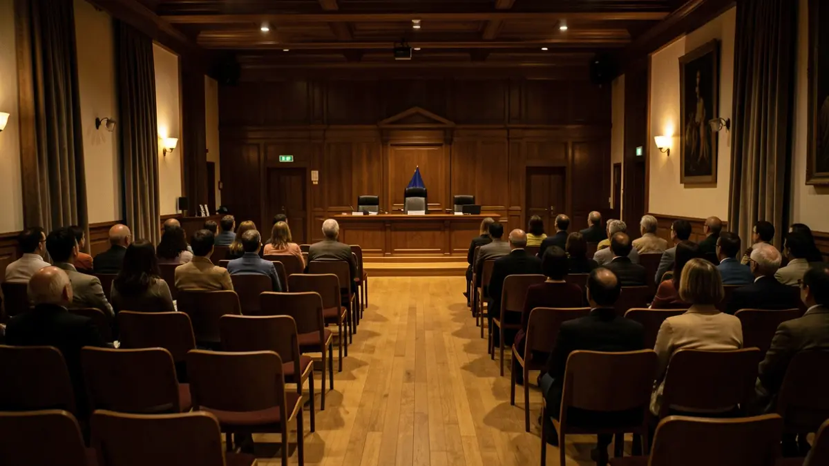 Imatge genèrica d'una sala de plens municipal buida.