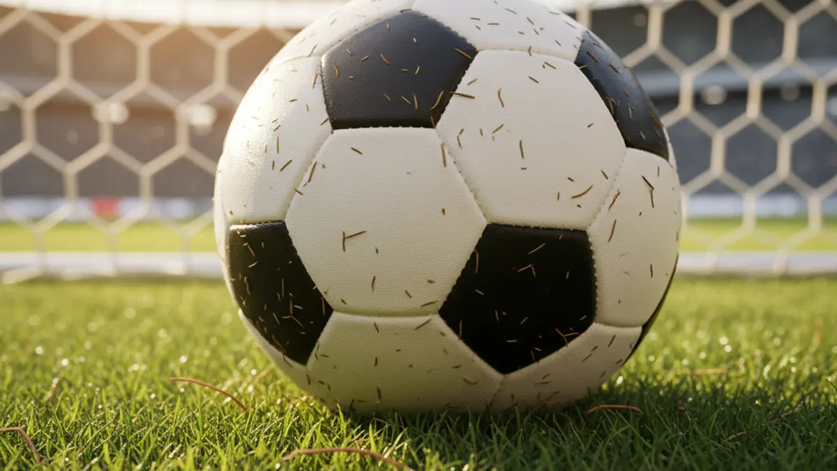 Generic image of a soccer ball on a green field.