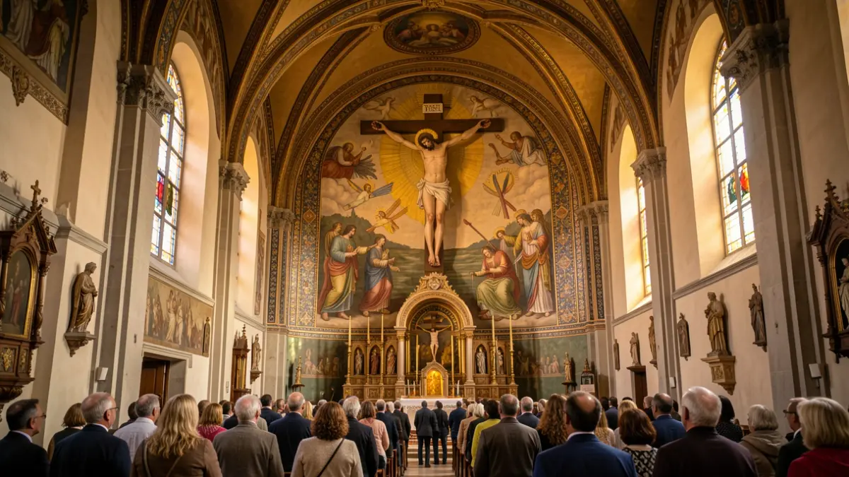 Detall del Mural de la Pau de Tano Pisano a l'església de Sant Martí de Palafrugell.