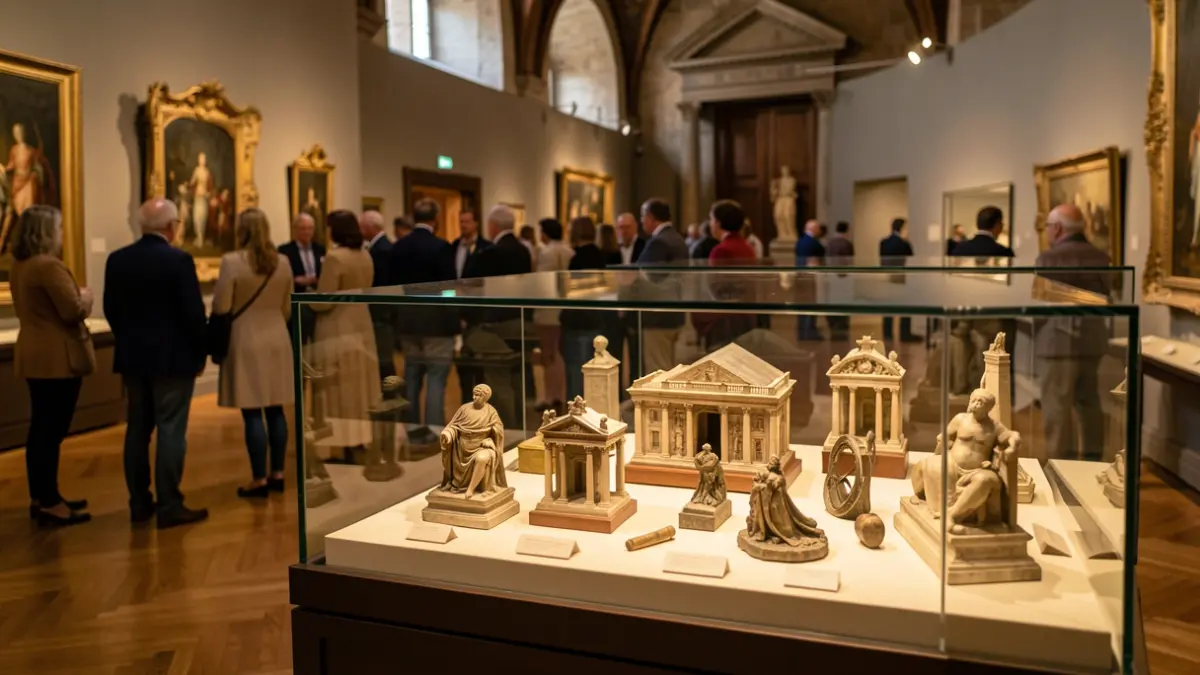 Imatge genèrica d'una sala de museu amb una exposició d'arquitectura barroca.