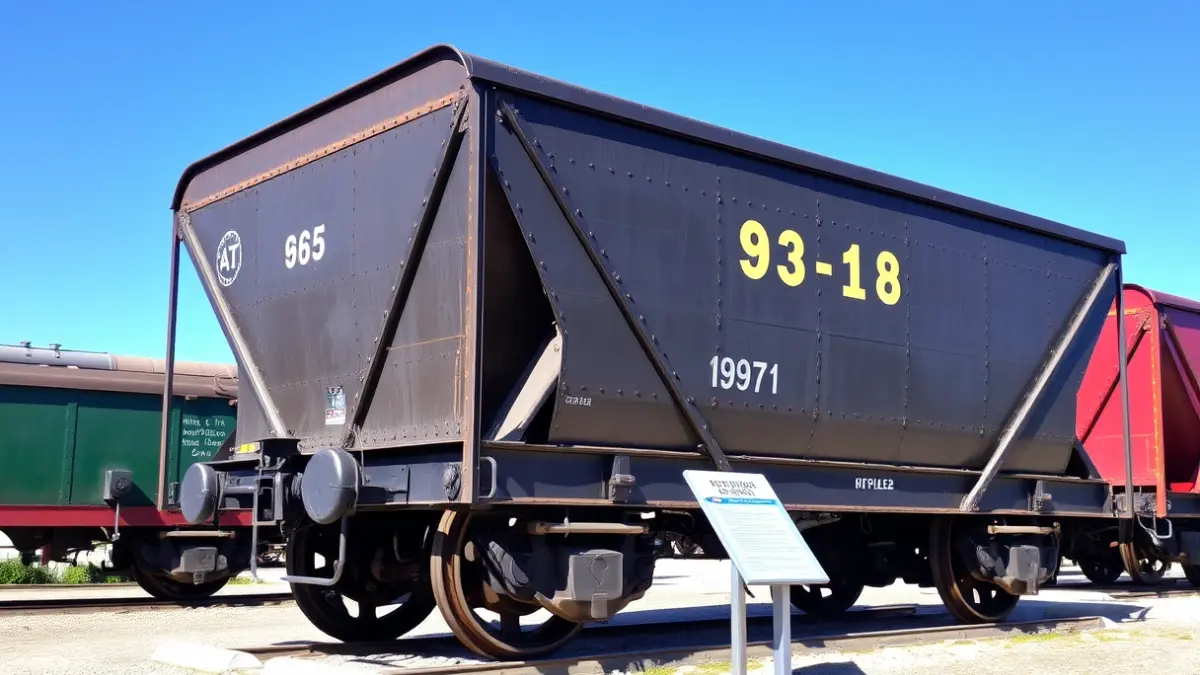 Restored hopper wagon at the Railway Museum of Móra la Nova