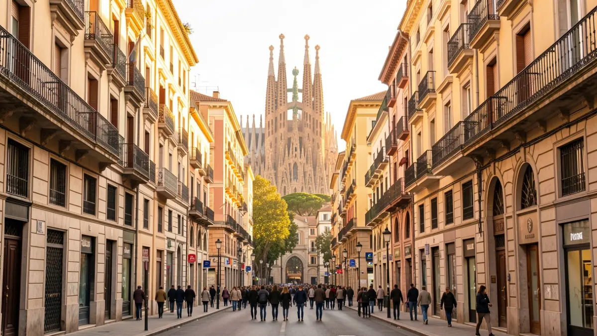 Imatge genèrica del carrer Rosselló a Barcelona amb la Sagrada Família al fons.