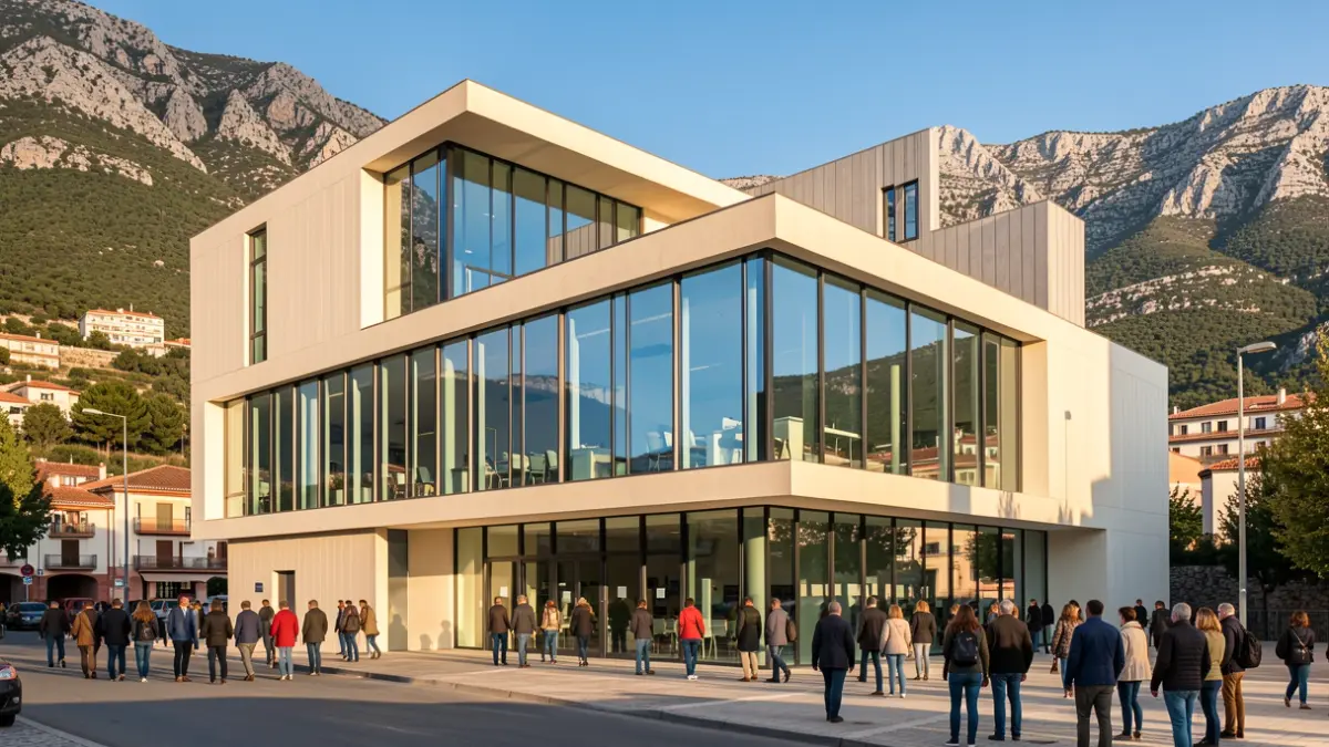 Generic image of a technology innovation center in the mountains.