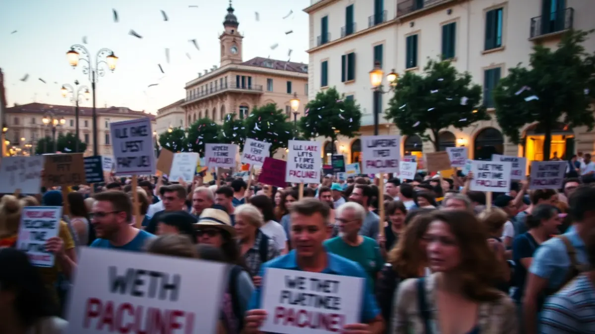 Manifestación del Primero de Mayo en Barcelona con una multitud de personas