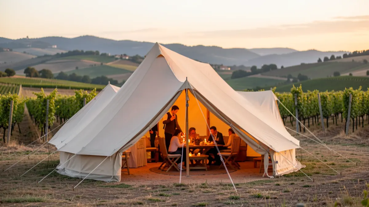 Traveling tent of the Nilak project in Terra Alta.