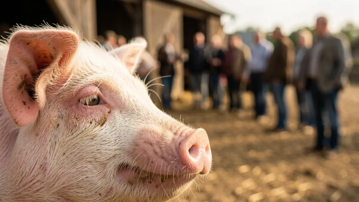Imagen genérica de un cerdito en una granja.