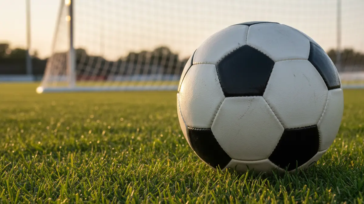 Generic image of a soccer ball on a grass field.