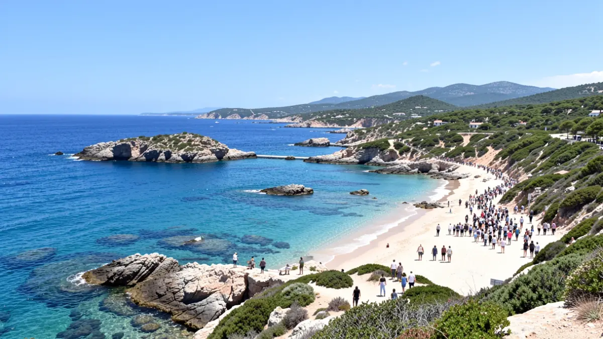 Imatge genèrica de la costa Brava amb platges i turons verds.