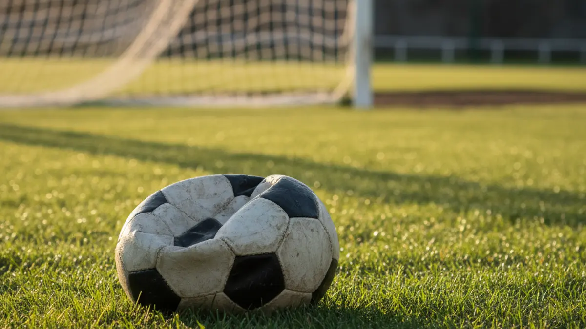 Imagen genérica de un balón de fútbol sobre el césped de un campo.
