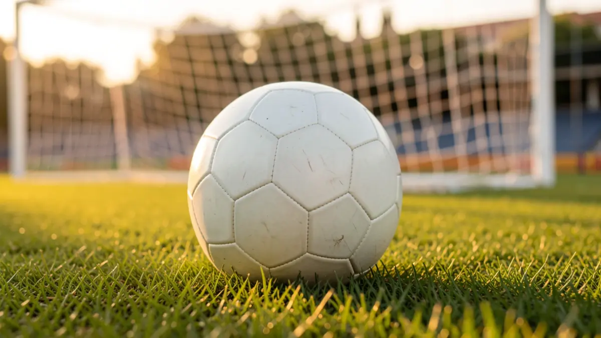 Generic image of a soccer ball on grass.
