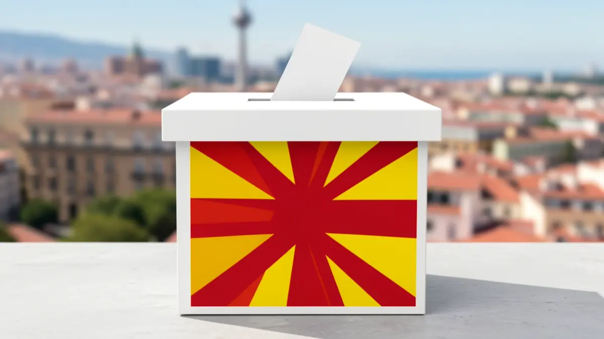 Imatge genèrica d'una urna electoral amb elements de Barcelona.