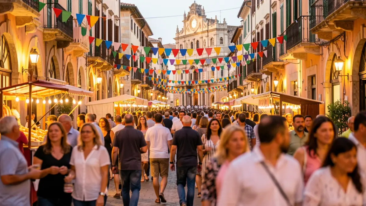 Imagen genérica de una fiesta popular en un pueblo mediterráneo.
