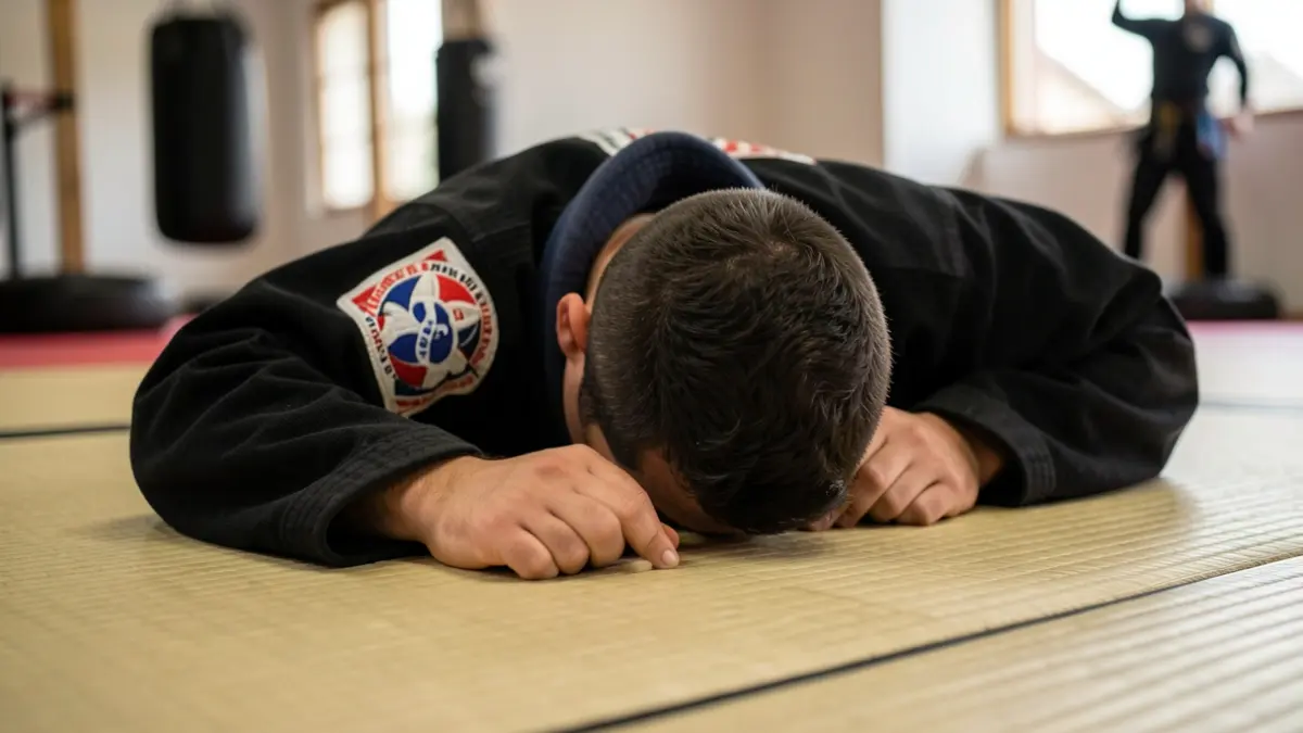 Imagen genérica de un cinturón de Jiu-Jitsu sobre un tatami.