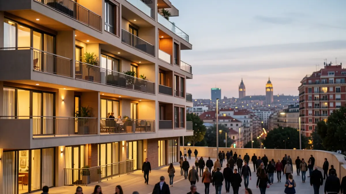 Apartment building for temporary accommodation in Barcelona.