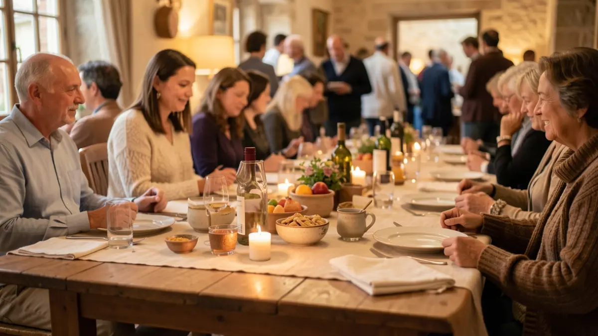 Imagen genérica de una cena solidaria comunitaria.