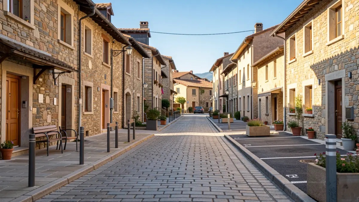 Generic image of a renovated street in a Cerdanya village.