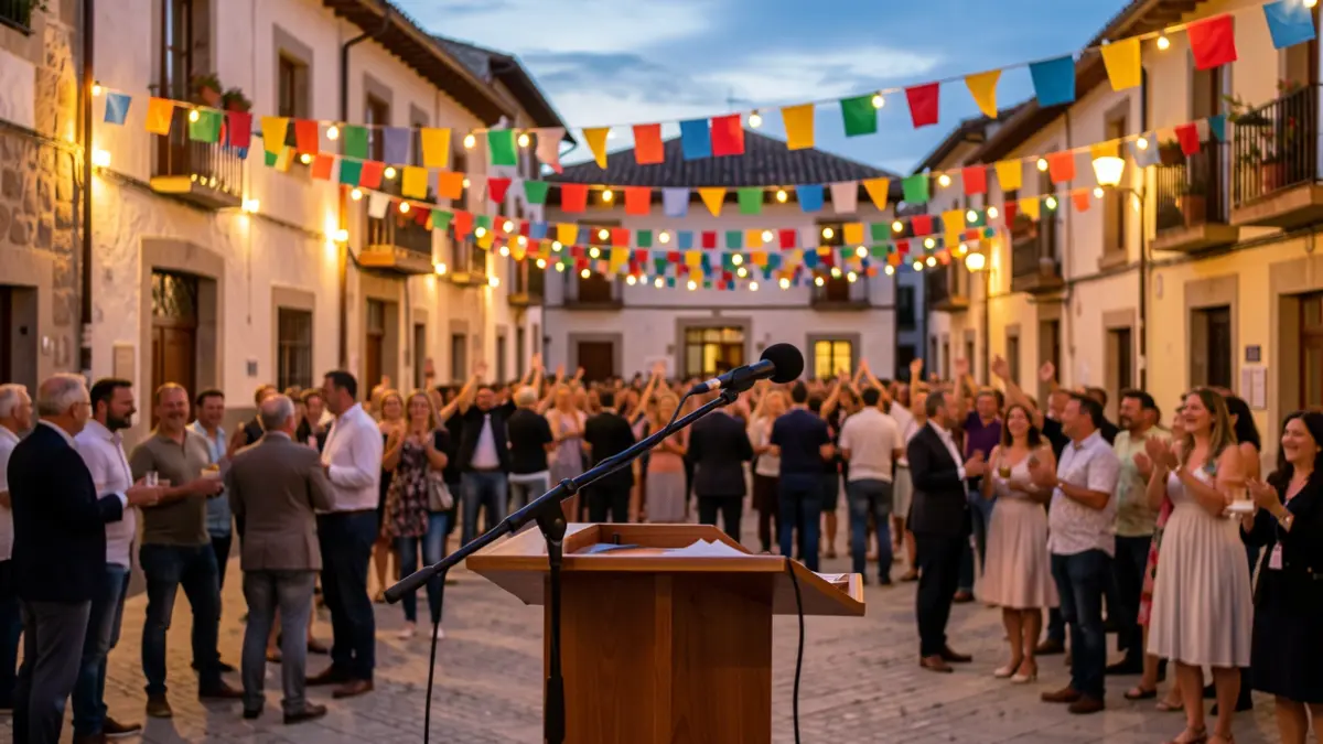 Generic image of a popular celebration in a Catalan town square.