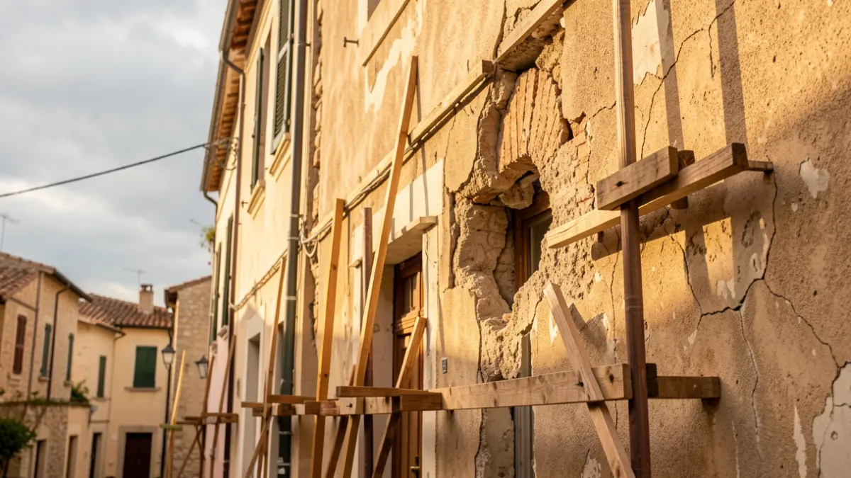 Generic image of a building with structural damage.