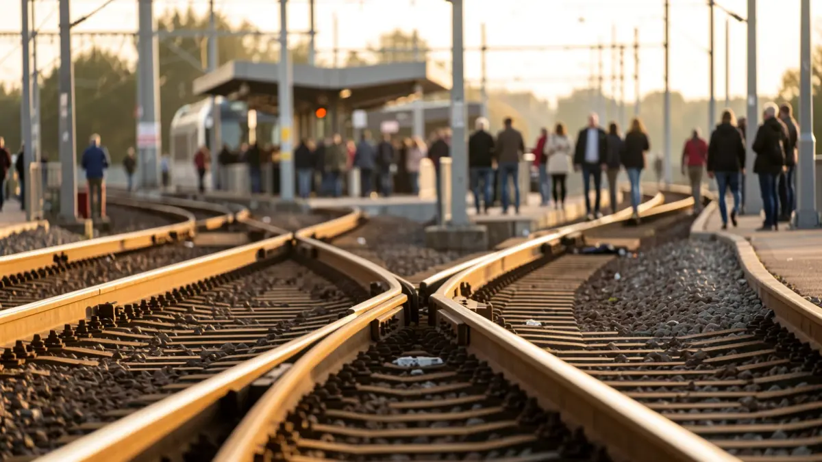 Imagen genérica de un nudo ferroviario con vías.