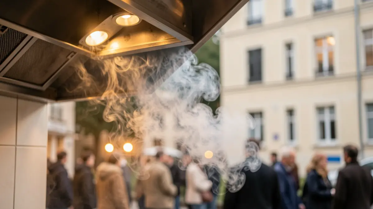 Imatge genèrica de fum sortint d'una campana extractora de cuina.