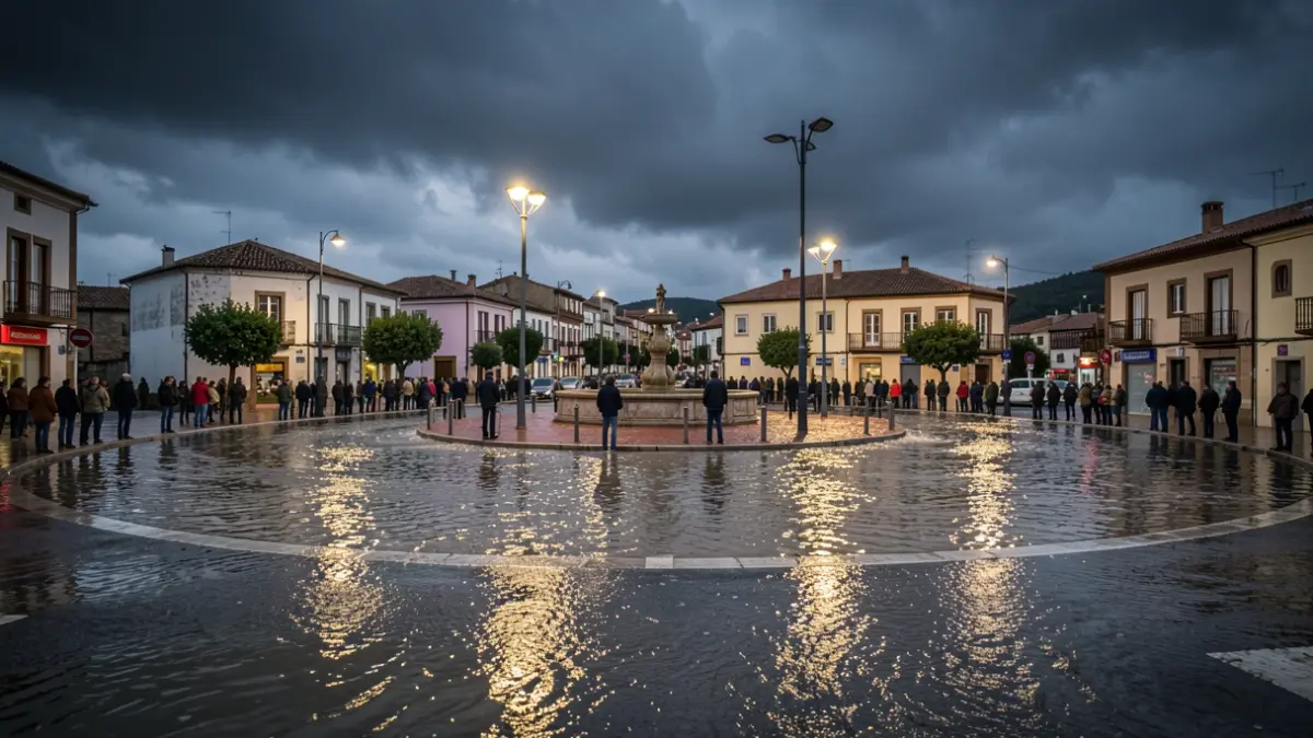 Imatge genèrica d'una rotonda inundada per un aiguat a Sant Feliu de Guíxols.