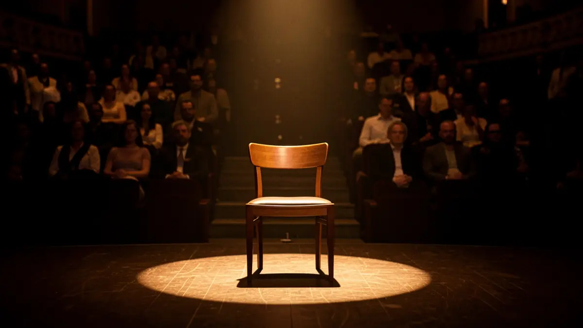 Imatge genèrica d'un escenari de teatre buit amb un focus de llum.