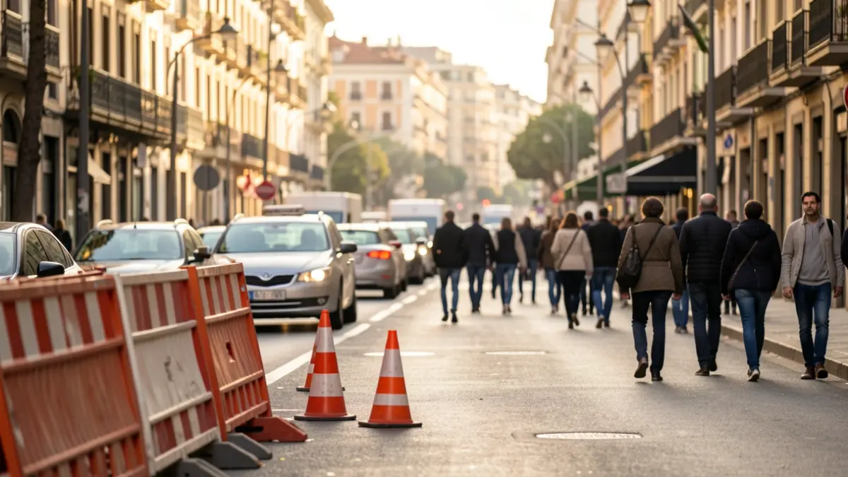 Imatge genèrica d'obres a la via pública en una ciutat.