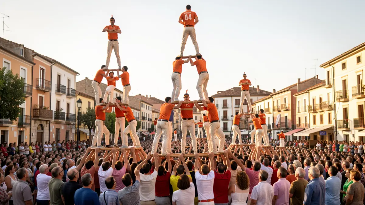 Generic image of 'castellers' forming a human tower in Terrassa.