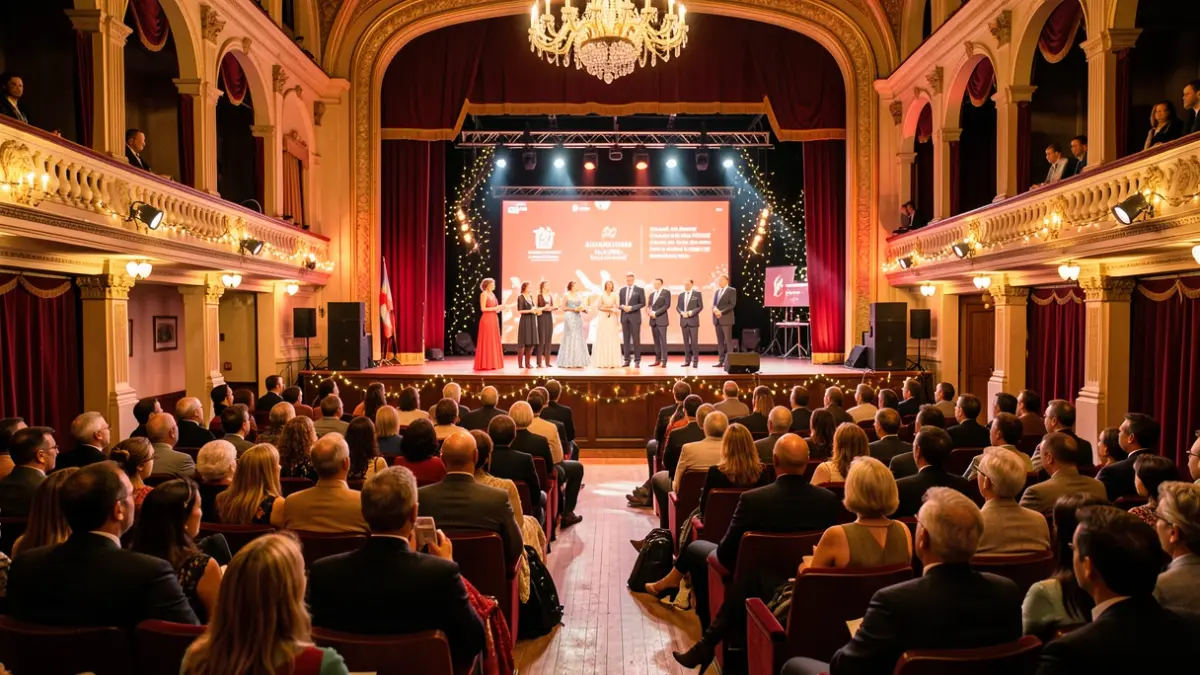 Generic image of an awards ceremony gala in a theatre.