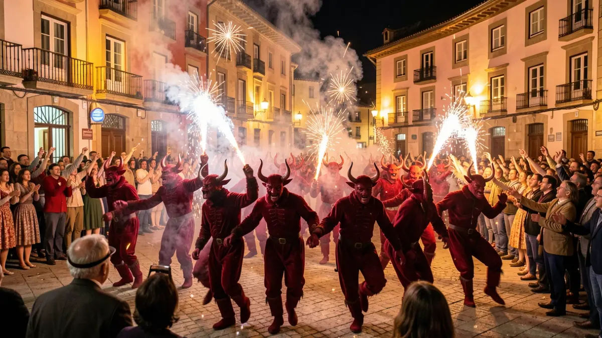 Imatge genèrica d'una festa de diables amb foc i cultura popular a un poble català.