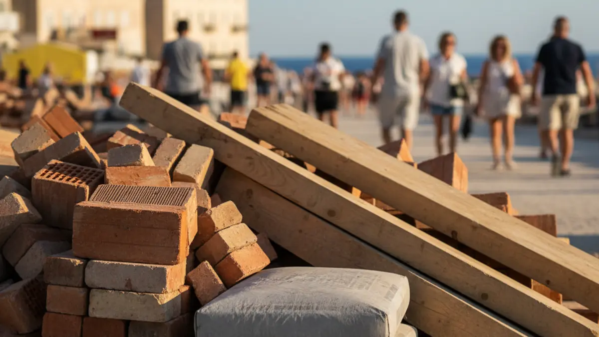 Generic image of construction materials on a building site.
