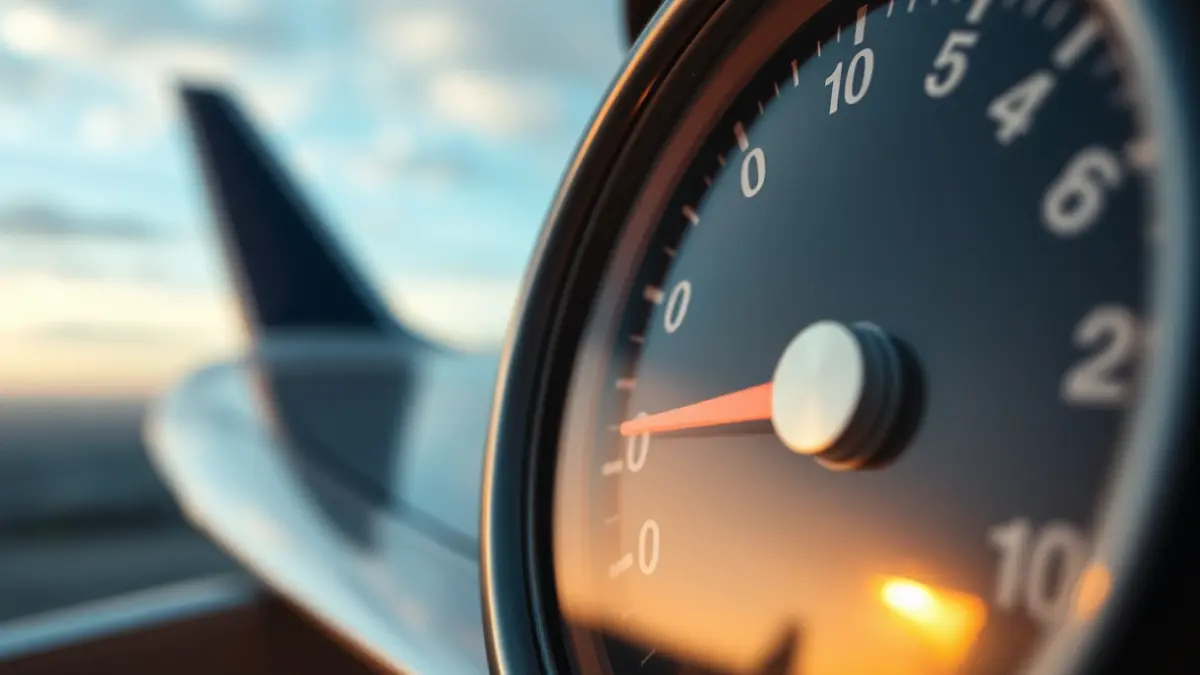 Generic image of an empty fuel gauge in an airplane, symbolizing the kerosene crisis.