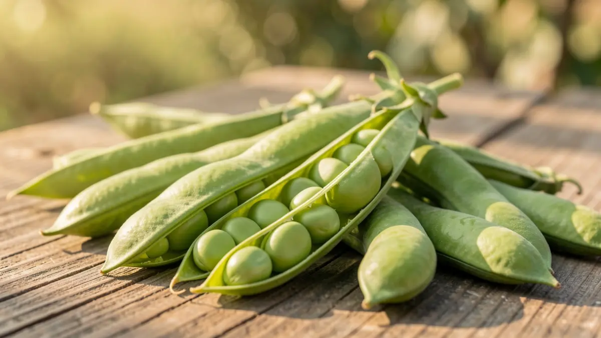 Generic image of freshly harvested fava bean legumes.