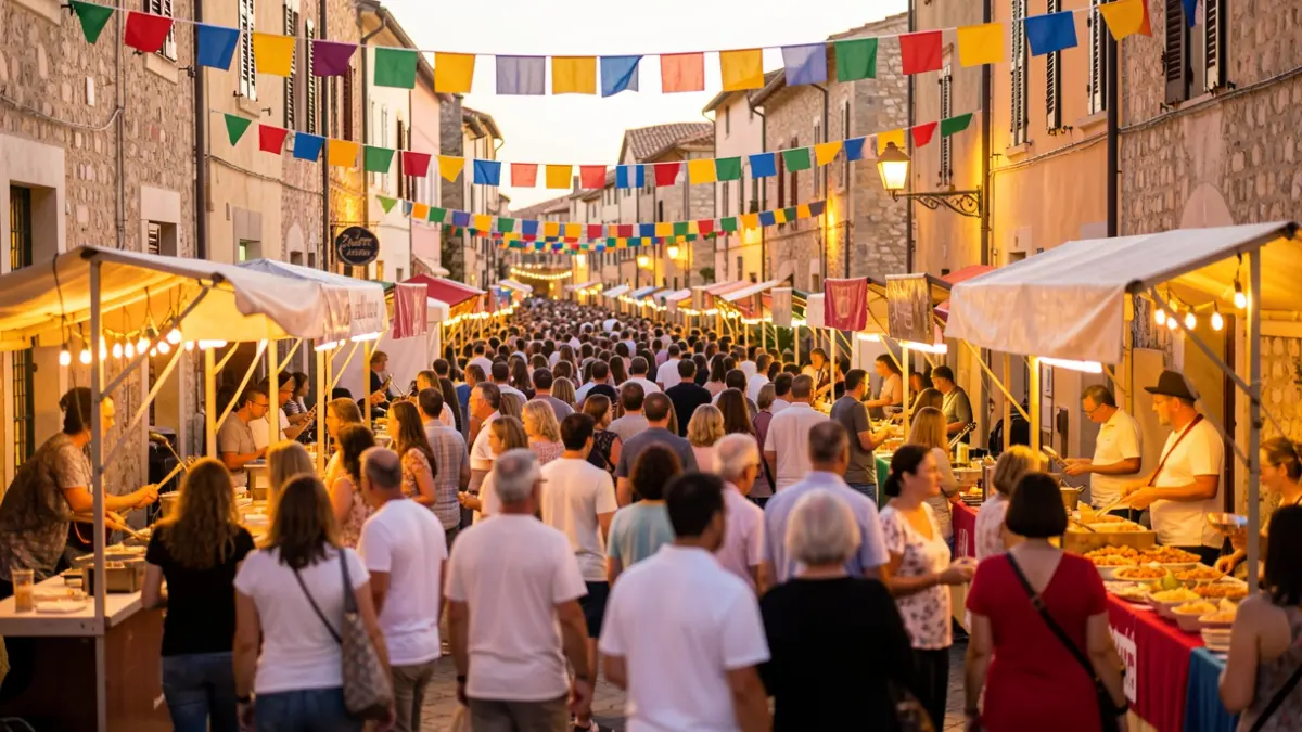 Generic image of a local festival with a festive atmosphere and people enjoying.