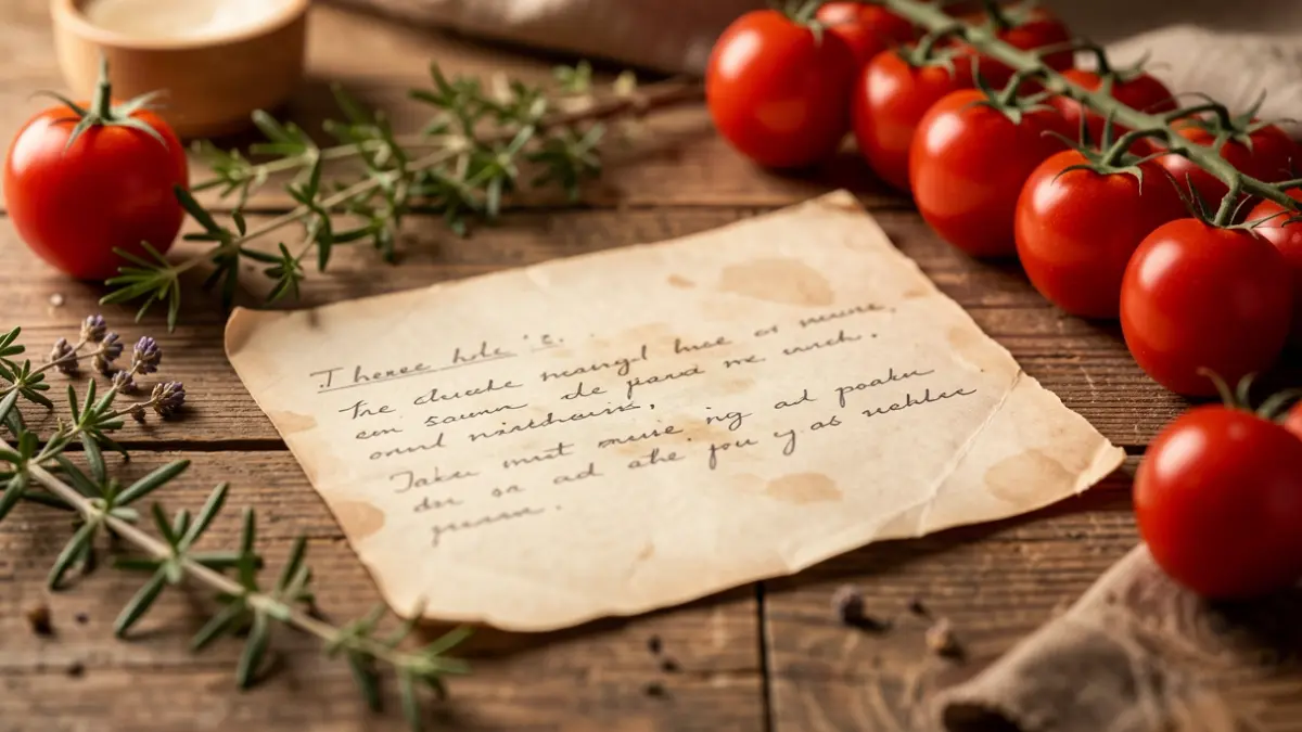 Imagen genérica de recetas antiguas e ingredientes frescos.