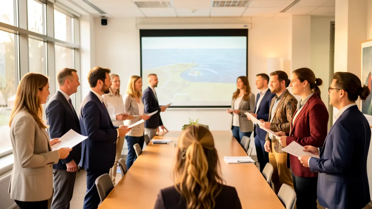 Generic image of participants in a water management conference.