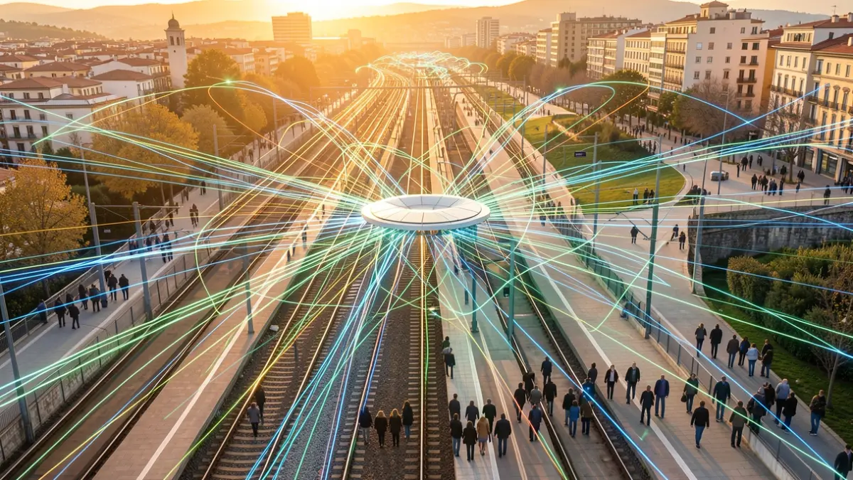 Imatge genèrica d'una xarxa ferroviària complexa que s'expandeix.