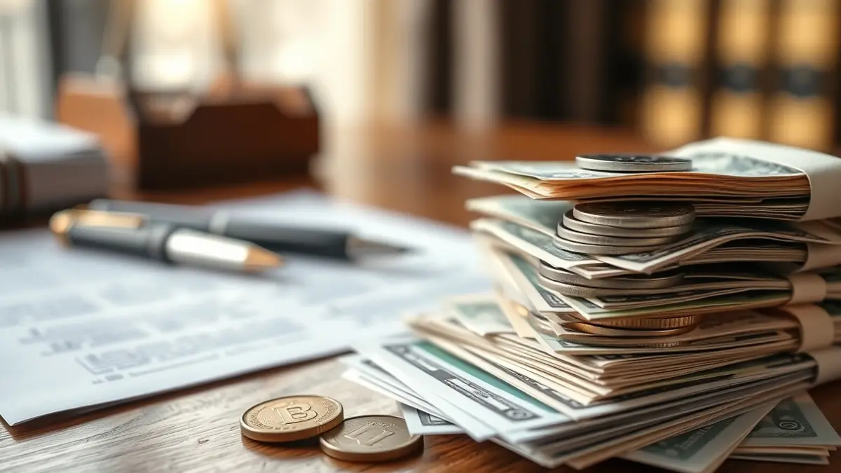 Imagen genérica de dinero y documentos legales, simbolizando el sobreendeudamiento y las soluciones jurídicas.