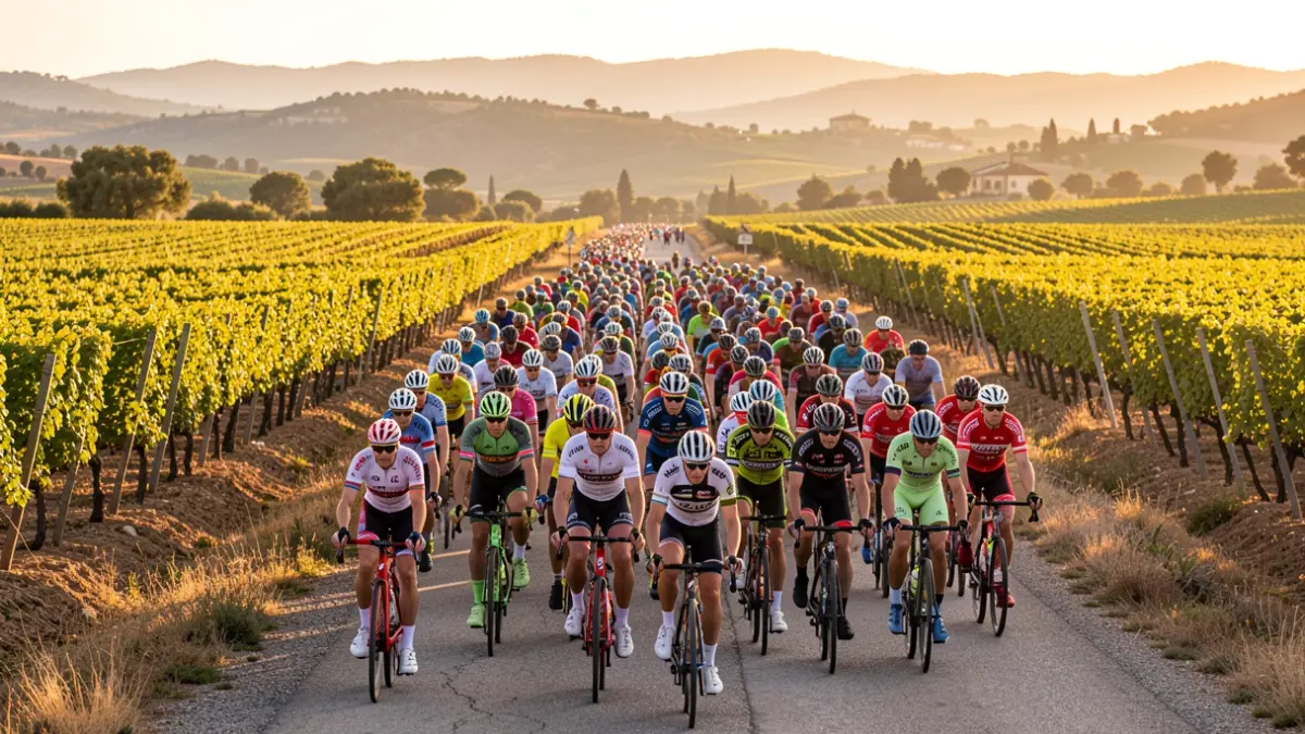 Imatge genèrica de ciclistes en una carretera de la Costa Daurada.