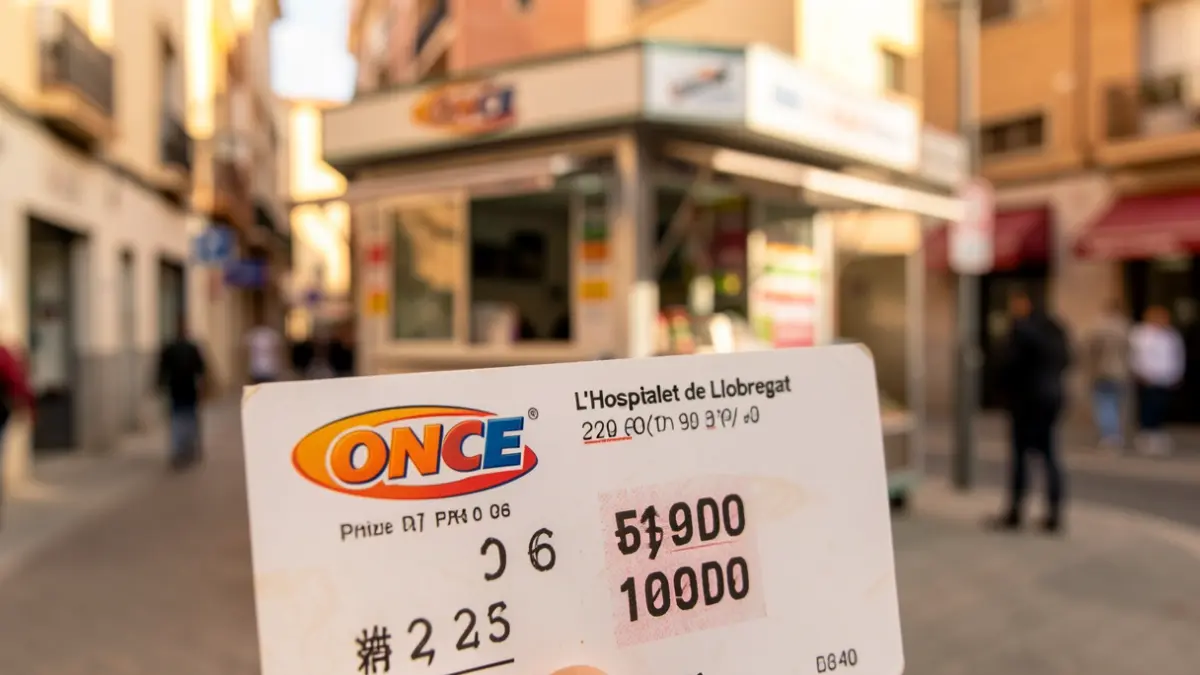 Imatge genèrica d'un cupó de loteria de la ONCE venut a L'Hospitalet de Llobregat.