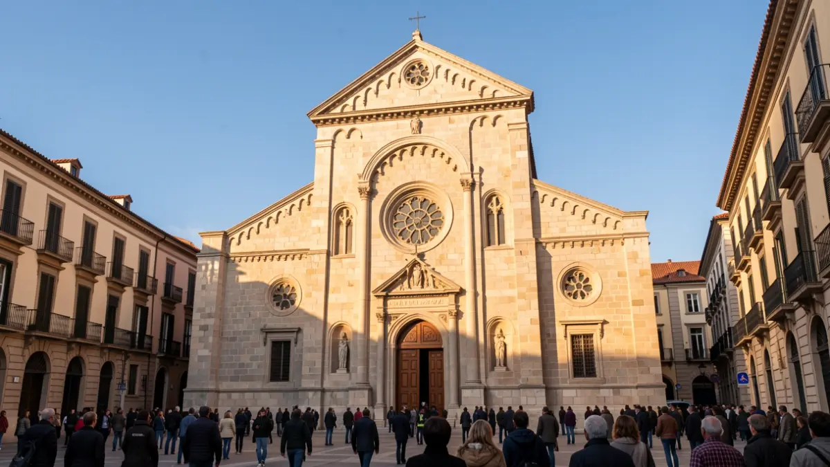 Generic image of the facade of Sant Agustí parish in Barcelona.