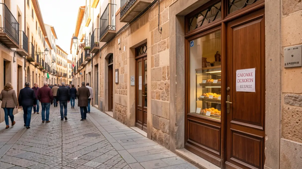 Imatge genèrica d'una pastisseria tancada al carrer.