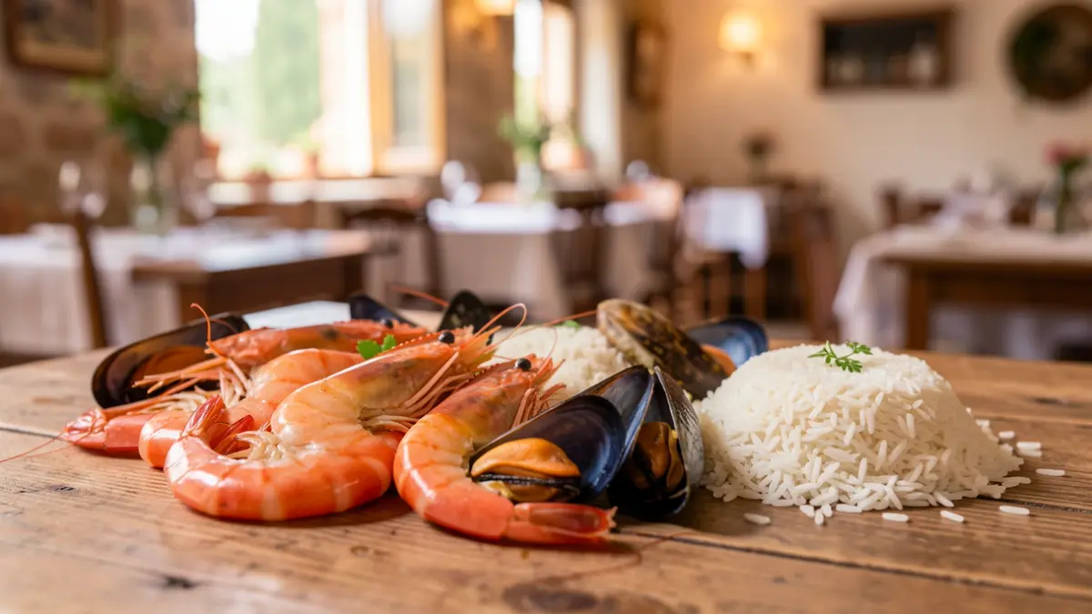 Imatge genèrica de productes locals frescos servits en un entorn gastronòmic.