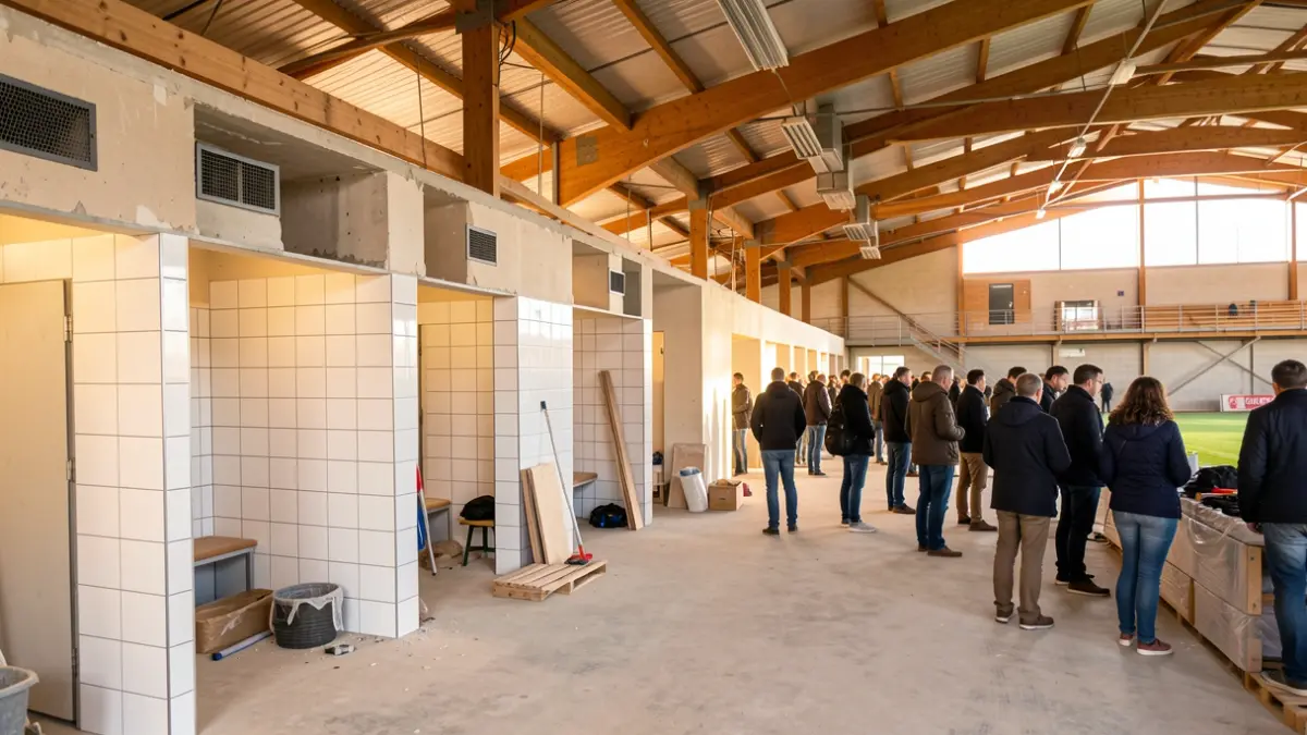 Generic image of a sports pavilion interior under renovation.
