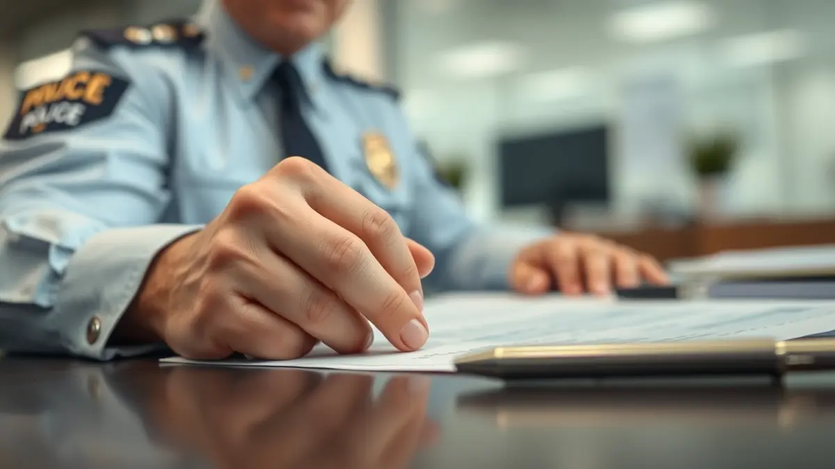 Imatge genèrica d'un agent de policia reflexionant sobre la seva feina.