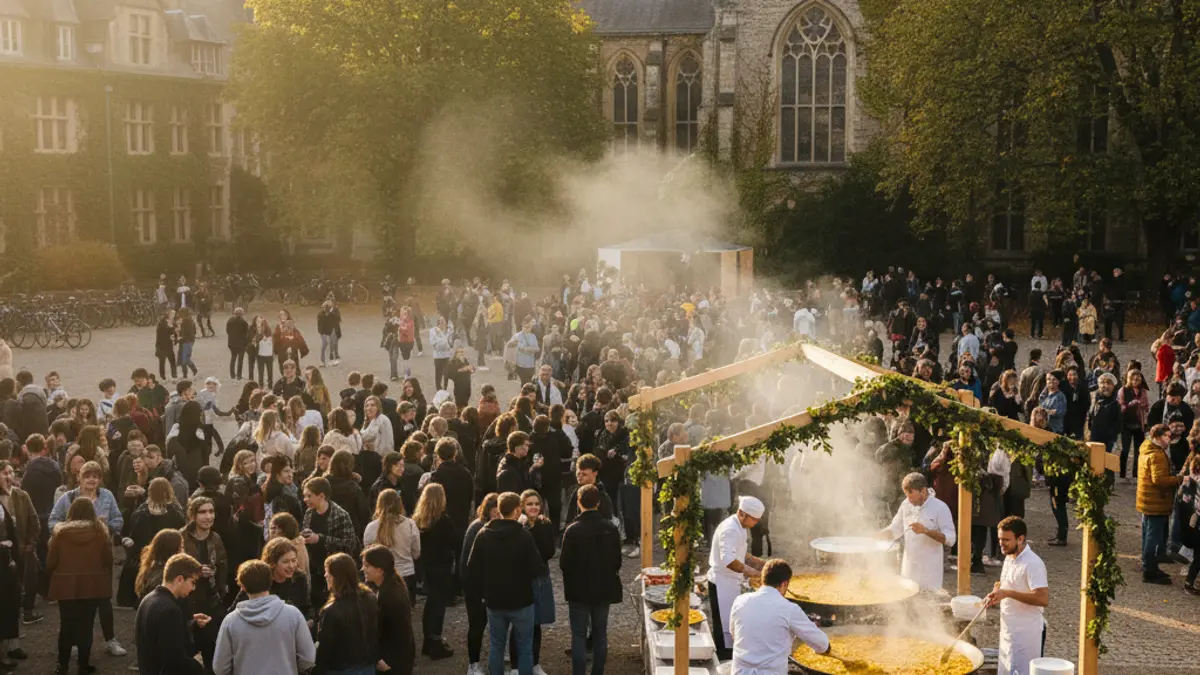 Image of university students participating in outdoor cultural and recreational activities.