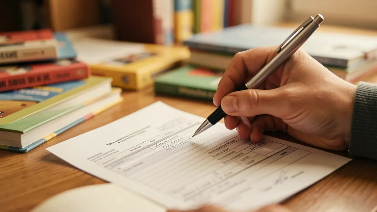 Generic image of a payslip and a pen.