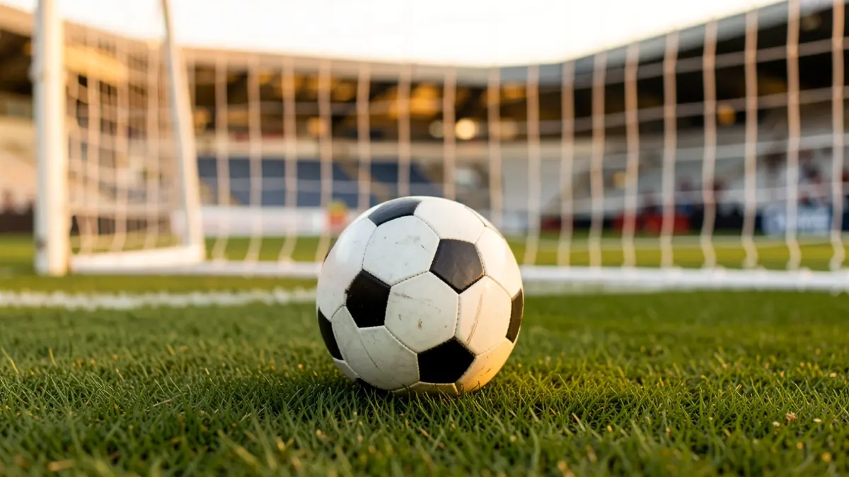 Imatge genèrica d'una pilota de futbol sobre la gespa d'un estadi.