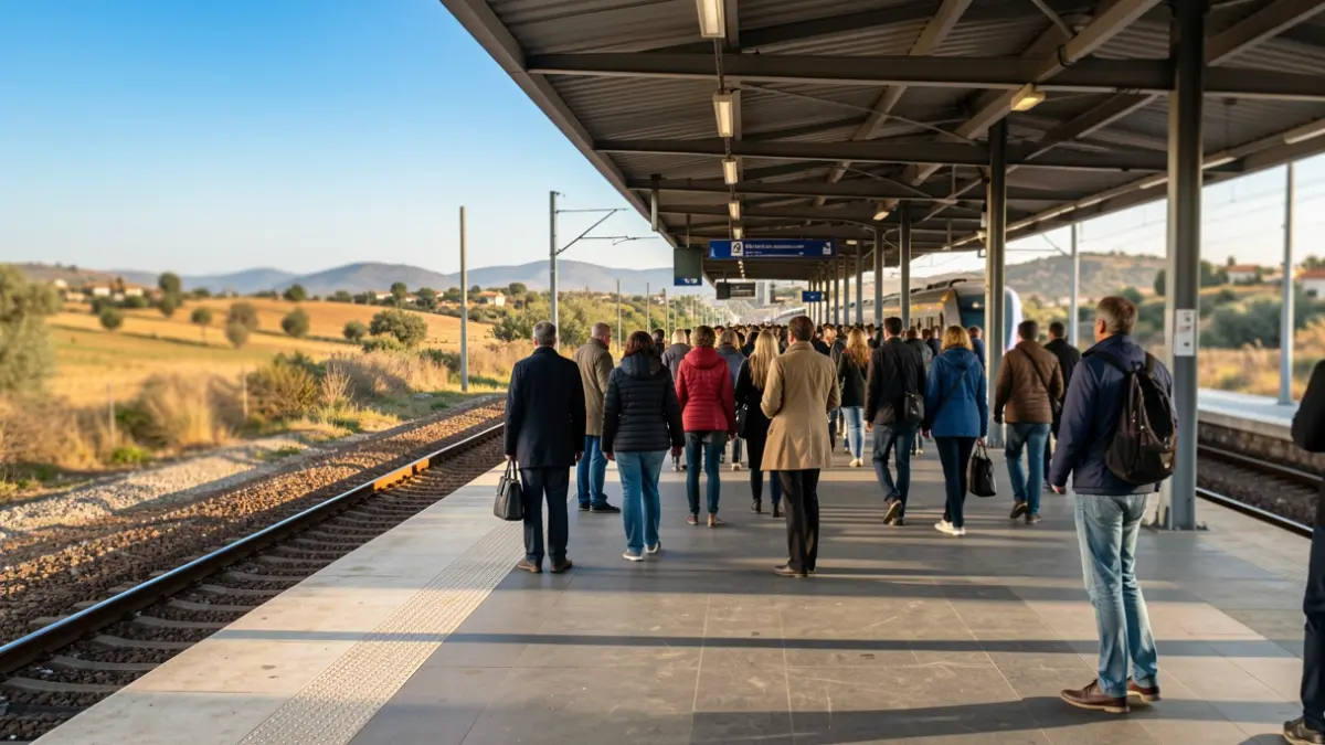 Imagen genérica de una estación de tren en un entorno mediterráneo.