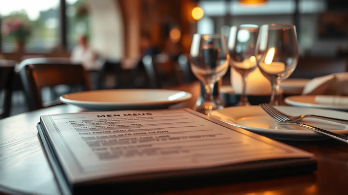 Imatge genèrica d'un menú de restaurant sobre una taula.